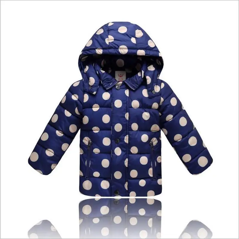 

Childrens down jacket, winter 2017 boys and girls dot down warm jacket High-quality children warm coat For 2-4 year old child