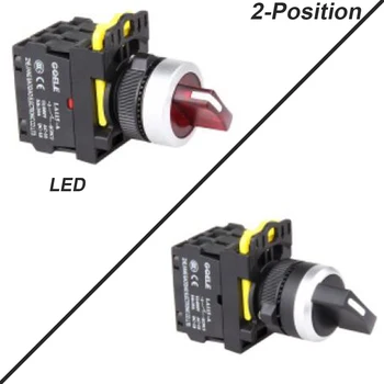 

5 PCS 2 Position Push button switch Selector switch short handle LED Latching OR Momentary 1NO 1NC 2NO 2NC Waterproof IP65
