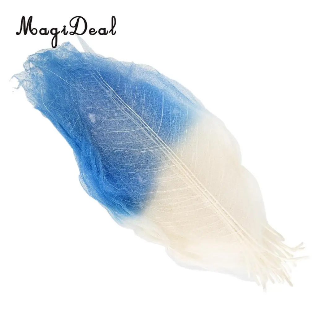 100pcs Natural Magnolia Skeleton Leaf Leaves Embellishment for DIY Crafts Purple Blue