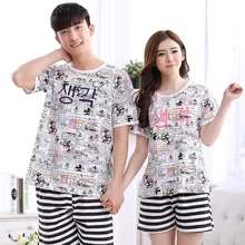 Парные пижамы, женские пижамы, Мультяшные пижамные комплекты, Хлопковая пижама hombre Masculino, мужские пижамы, полосатые шорты для отдыха