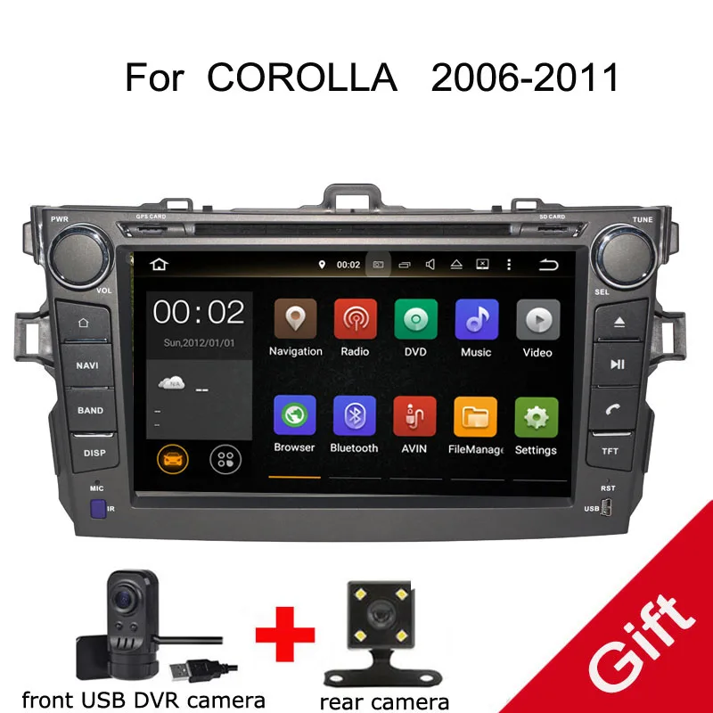 8 "Android 8,0 PX5 Восьмиядерный для Toyota COROLLA 2006-2011 DVD мультимедиа плеер gps навигации Авторадио dvd-плеер