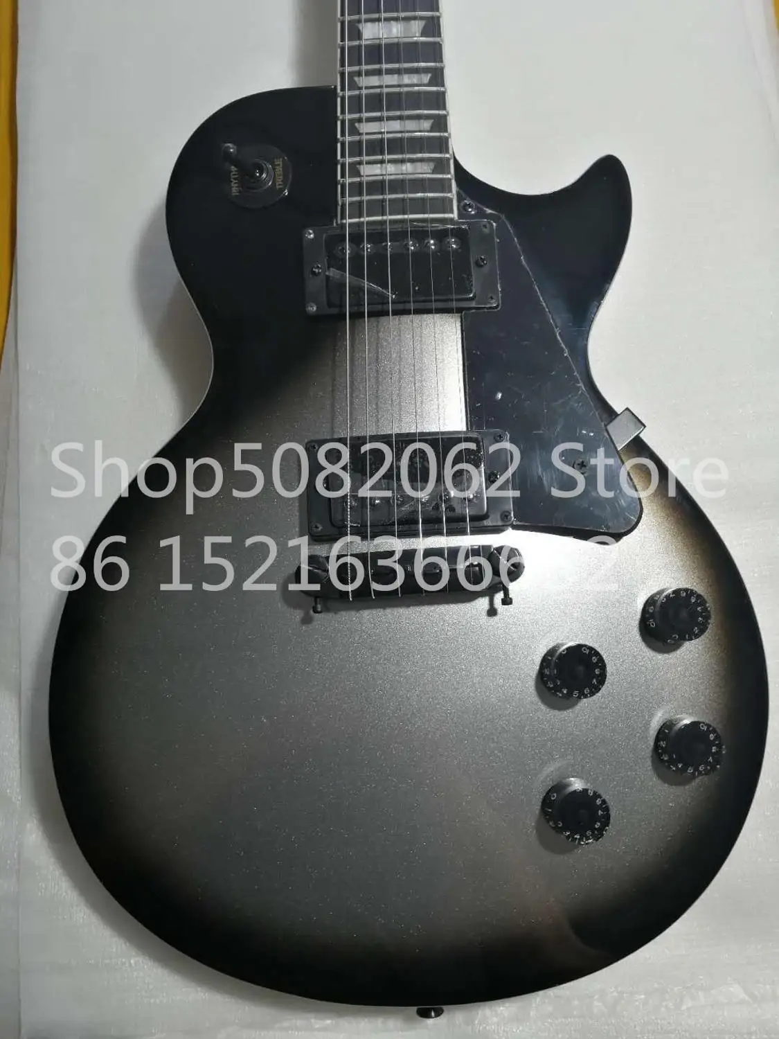 Под заказ электрогитара серебряного цвета блокировочные тюнеры HH