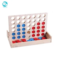 Toy Connect Bingo-Games Four-In-A-Row Blue Family Travel Wood Board Entertainment Classic