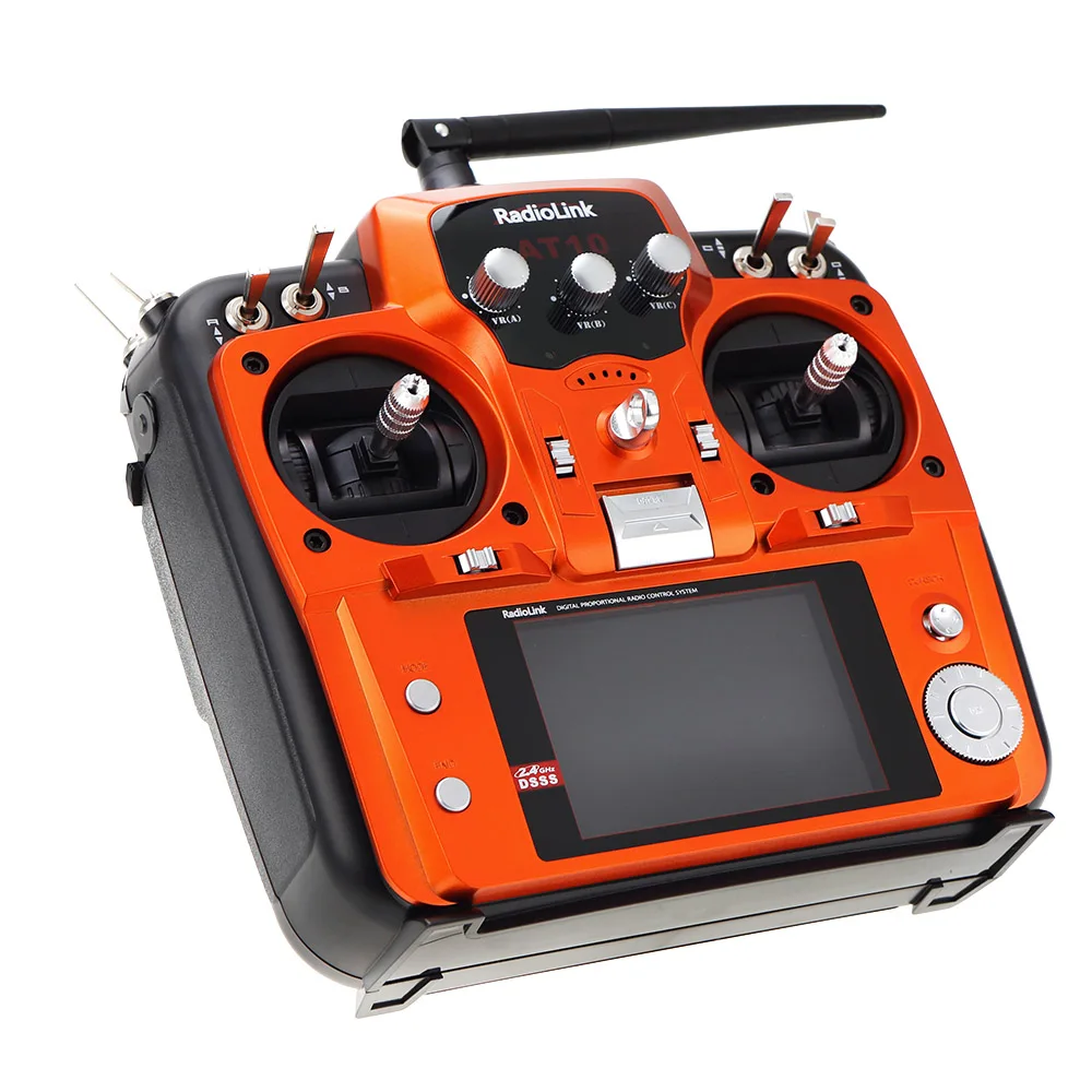 

Original Mode 2 Orange RadioLink AT10 2.4G 10CH Remote Control System Transmitter w/ R12DS Receiver & PRM-01 Voltage Return