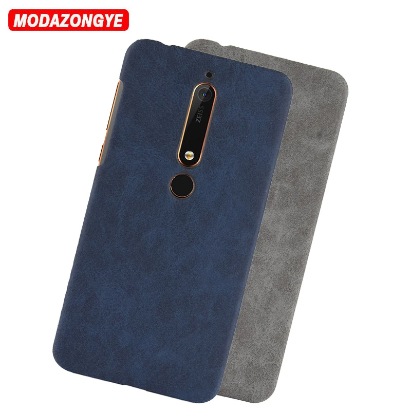 For Nokia 6 2018 Case 6.1 5.5 Plastic Hard PU Leather Phone TA-1043 TA-1068 Back Cover |