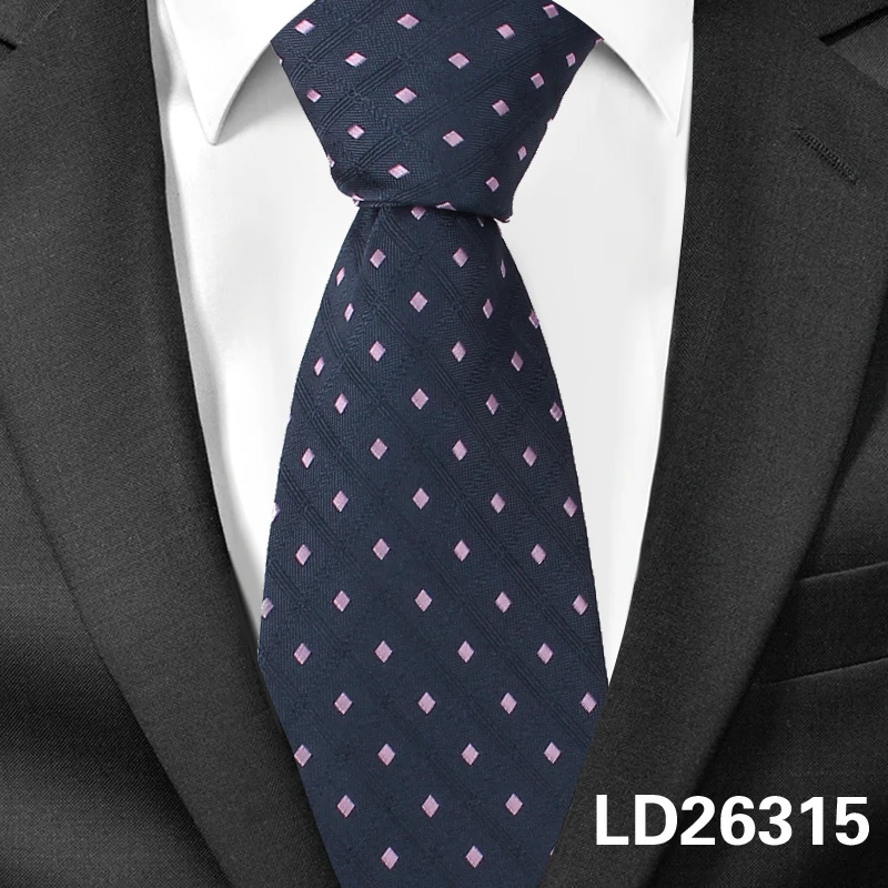 Мужские галстуки, Модные Полосатые Галстуки для свадьбы, бизнес стиль, 8 см., широкий классический галстук, жаккардовый тканый галстук для мужчин, галстук на шею - Цвет: LD26315
