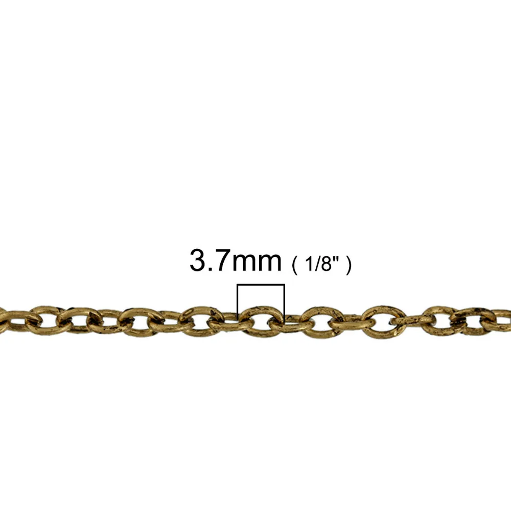 DoreenBeads сплав на железной основе антикварная Золотая звеньевая кабельная цепь