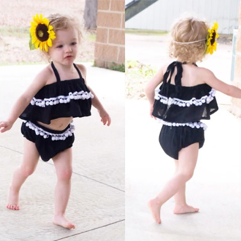INS Baby Store Baby Toddler Girl's Black Camisole Halters Tank Top