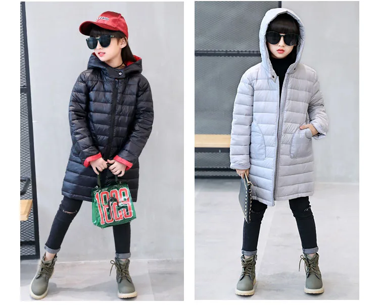 hooded children thick down coat winter 2017 long warm jacket for girls kids coats for little big girl outerwear clothing 8 10 12 years  (24)