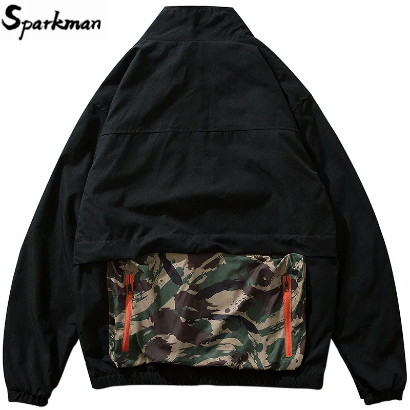 2019 Men Hip Hop Jacket Streetwear Camouflage Jacket Windbreaker Harajuku Retro Tactical Military Camo Track Jackets Coat Zipper