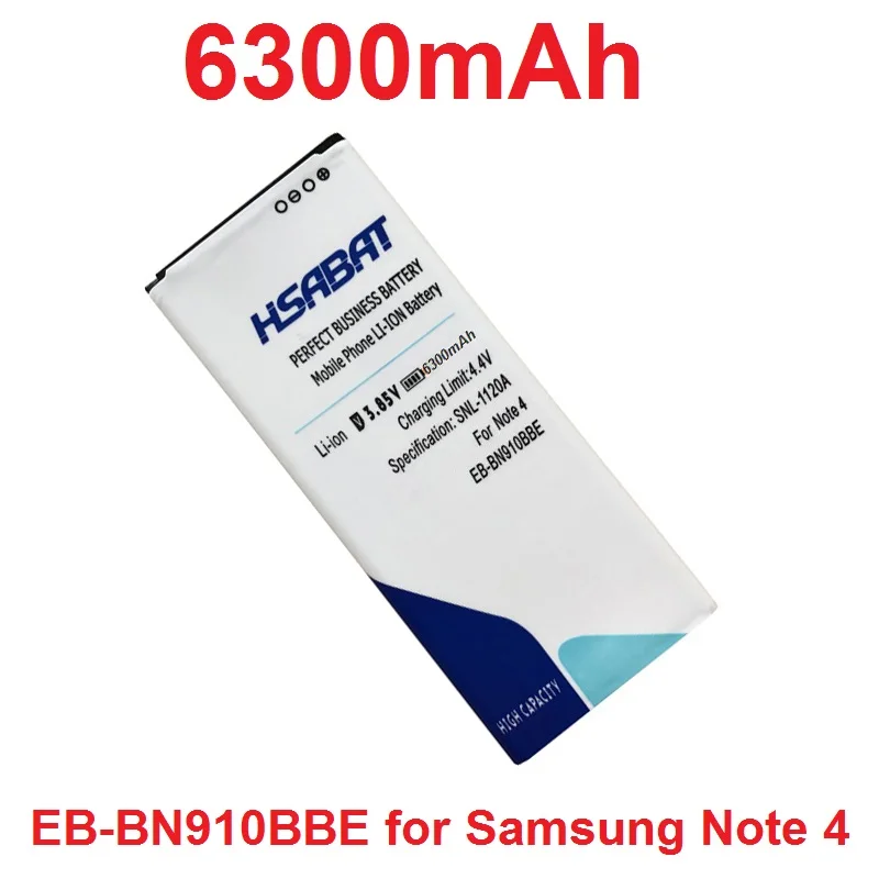 imágenes para HSABAT EB-BN910BBE 6300 mAh Batería Para Samsung Galaxy Note 4 Nota4 N910F N910A N910H N910C N910FQ N910X N910W N910V N910P N910T imágenes para HSABAT EB-BN910BBE 6300 mAh Batería Para Samsung Galaxy Note 4 Nota4 N910F N910A N910H N910C N910FQ N910X N910W N910V N910P N910T