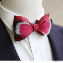 Модный галстук-бабочка с перьями красный и черный градиент мужские галстуки Свадебная вечеринка галстук-бабочка аксессуары галстуки для мужчин бабочка аксессуар для шеи