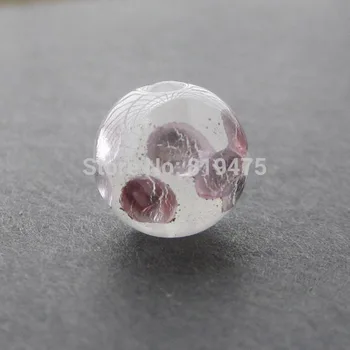 

10Pcs Lampwork Beads Handmade 8 10mm Lampwork Glass Foil Beads Light Pink for jewelry Making
