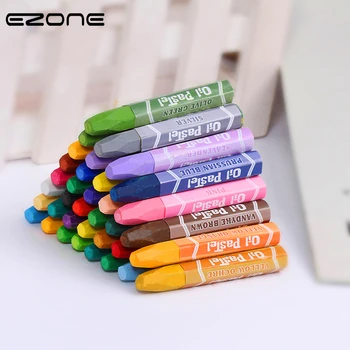 

EZONE 12/18/24/36 Candy Colors Crayon Round Non-toxic Non-dirty Hands Crayon For Children Painting Drawing School Office Supply