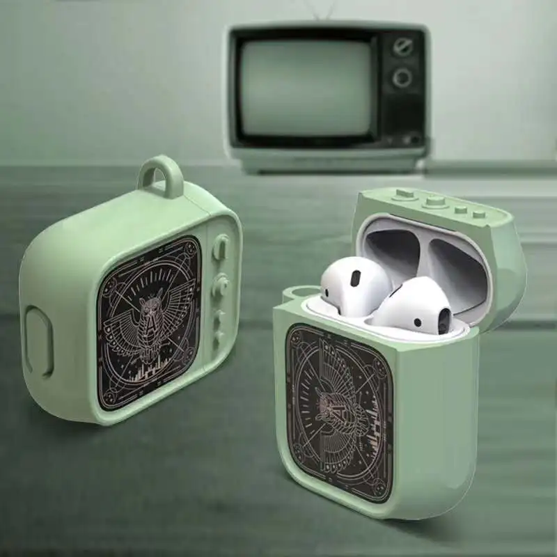 

Cute Cartoon owl Small television Earphone Headset Accessories Silicone case For Airpods Wireless Bluetooth Headset bags