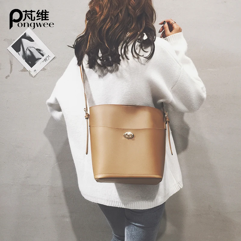 

PONGWEE Women's Hanbags Ladies' Commuter Messenger Weaving Strap Tide Shoulder Bags Solid Color Versatile Tote Bag Hot Wholesale