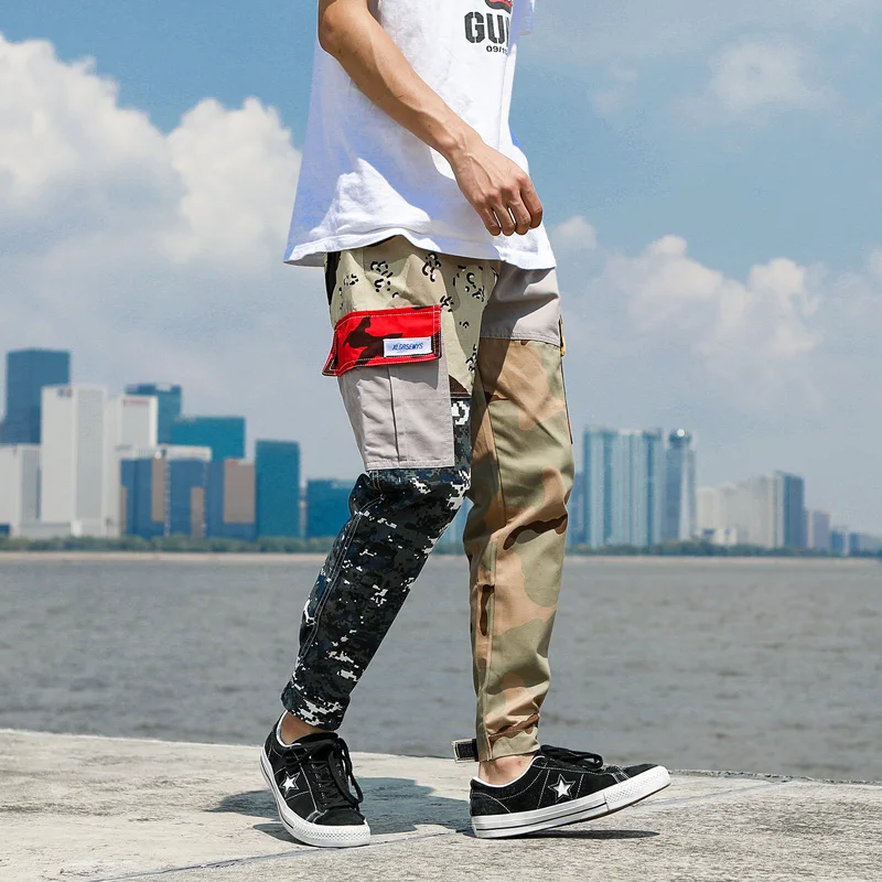 

Drop shipping Men High Waist Camouflage Pants Fashion Hip hop Men's Overalls Spring And Autumn Cotton Streetwear Camo Pants