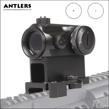 baratas Mini 1x24 Rifle Scope Visão Luminated Sniper Vermelho Verde Ponto Vista Com Liberação Rápida Red Dot Scope Montagem Para Caça