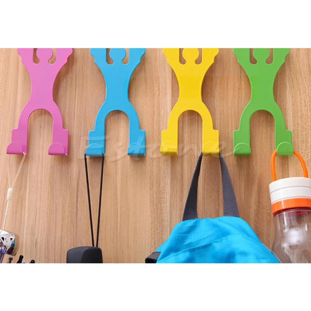 

New Human Stainless Steel Over Door 2 Hooks Kitchen Cabinet Draw Clothes Holder Hange