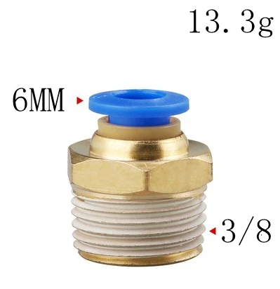 Пневматические разъемы PC6 6 мм M5 BSP 1/" 1/4" 3/" 1/2" Воздушный прямой толчок в быстрый подсоединительный фитинг PC - Цвет: PC6-03