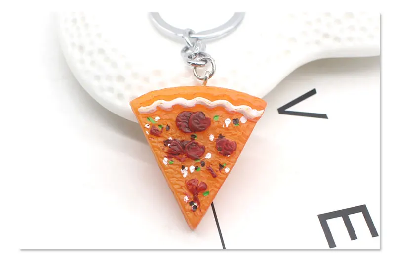 1PCS Pizza Pendant Keychain Keyring Creative Food Pizza Keychains Best Friend Forever Key Chain Family Friendship Jewelry Gift