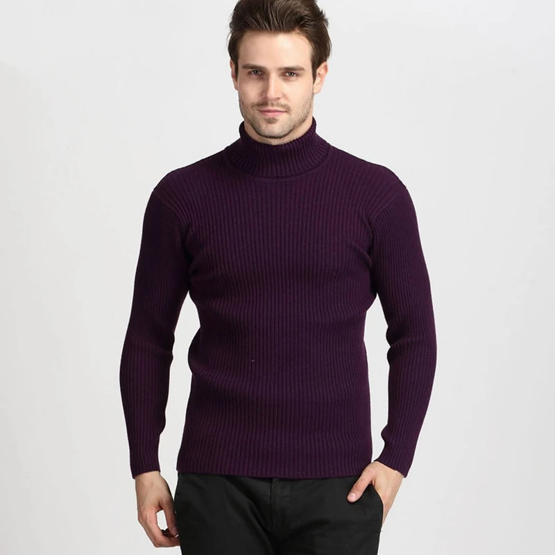 LLYGE, водолазка, мужской толстый шерстяной свитер, весна, тонкий теплый кашемировый свитер, пуловер для мужчин, Одноцветный Классический шерстяной свитер для мужчин