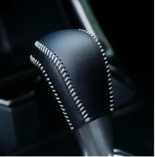 Кожаный Автомобильный Брелок с шестерни head рукоятка рычага переключения передач для переключения передач рукав ручной вышивки ручной работы для Mitsubishi Outlander-, покрытой качественным чехлом - Цвет: See the figure 4