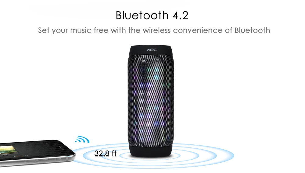 AEC BQ - 615S Bluetooth Speaker with LED Light Portable Wireless Player