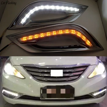 

Car flashing 12V Car LED DRL Daytime Running Lights with Fog Lamp Hole for Hyundai Sonata 8 (8th Sonata) 2010-2013 Day Lights