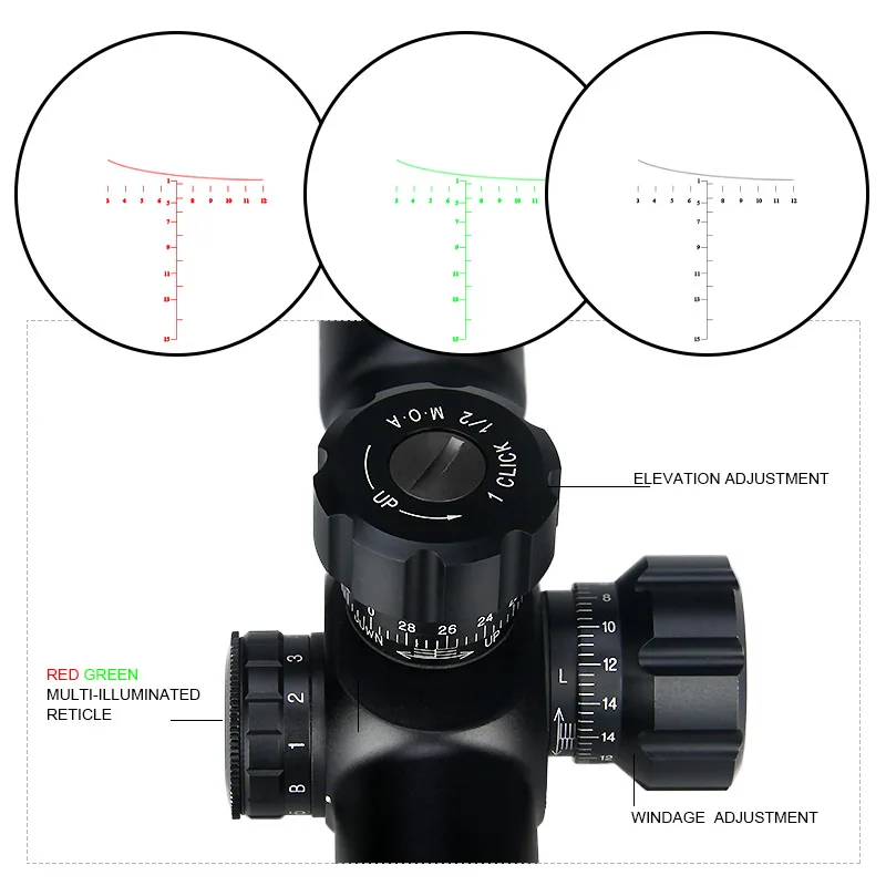 Новое поступление 1-4x24IRF прицел зеленый с многослойным покрытием красный/зеленый mil dot scope gz10278