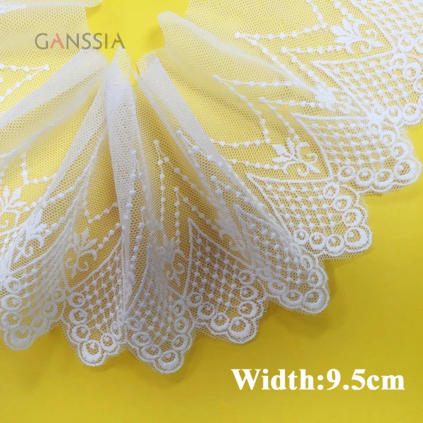 1yrd/lot Width9.5cm Elegant embroidered net lace for garment Cloth