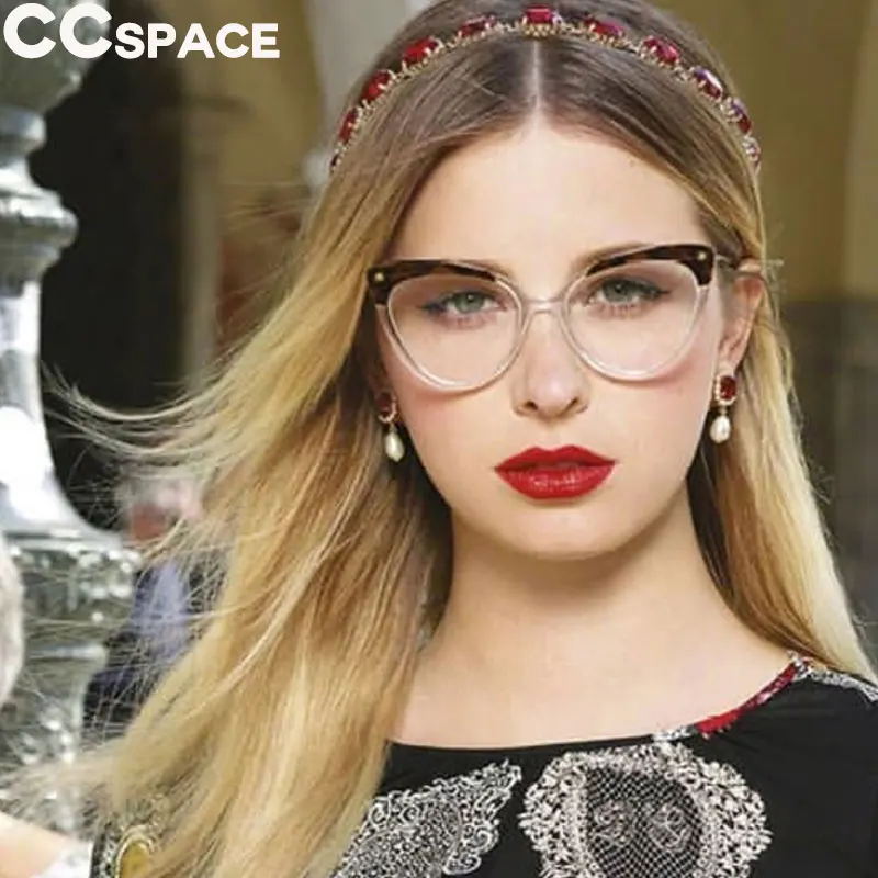 

Brand Eyeglasses TR90 Cat Eye Glasses Frames Women Trending Styles Optical Fashion Computer Glasses 45639