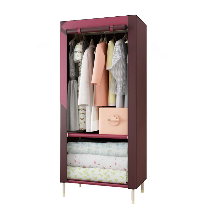 

Minimalist Simple Wardrobe Cloth Cabinet Steel Tube Bold Reinforcement Individual Assembly Steel Frame Large Student Wardrobe