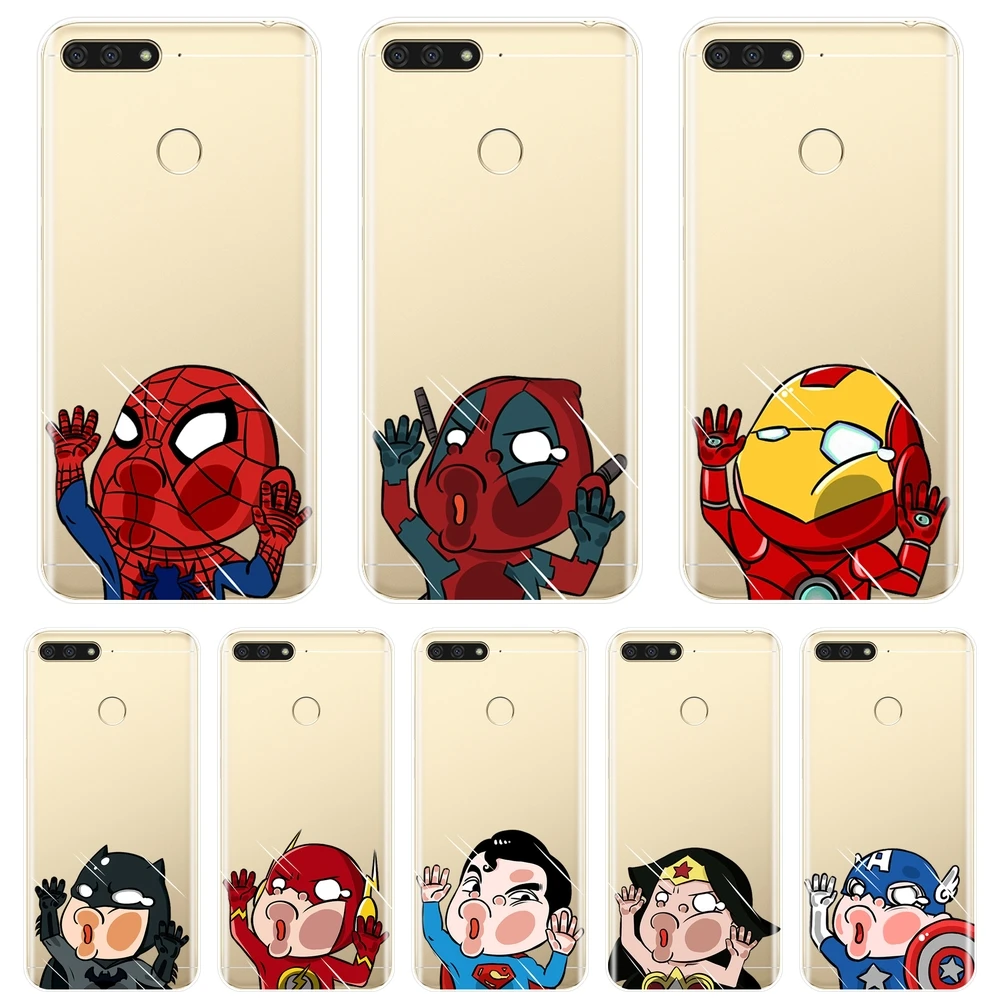 

For Huawei Y5 Y6 Y7 Prime 2018 Y9 2019 Phone Case Silicone Marvel Batman Soft Back Cover For Huawei Y3 Y5 Y6 II Y7 2017 Pro Case