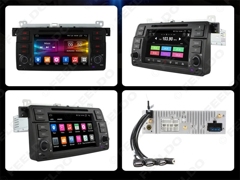 Best FEELDO 7" Android 6.0 (64bit) DDR3 2G/32G/4G LTE Octa Core Car DVD GPS Radio Head Unit For BMW 3 Series E46/MG ZT/Rover 75/M3 3