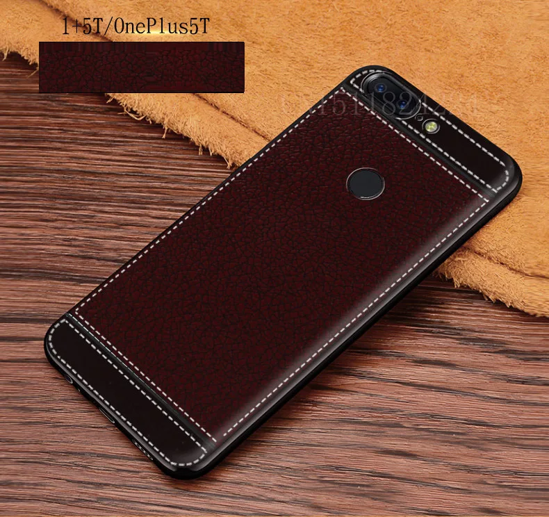 Soft TPU For OnePlus 5T Case Cover 6.01 inch PU Leather Texture Silicone Case Fundas For One Plus 5T A5010 Cases Back Cover For OnePlus 5t (8)