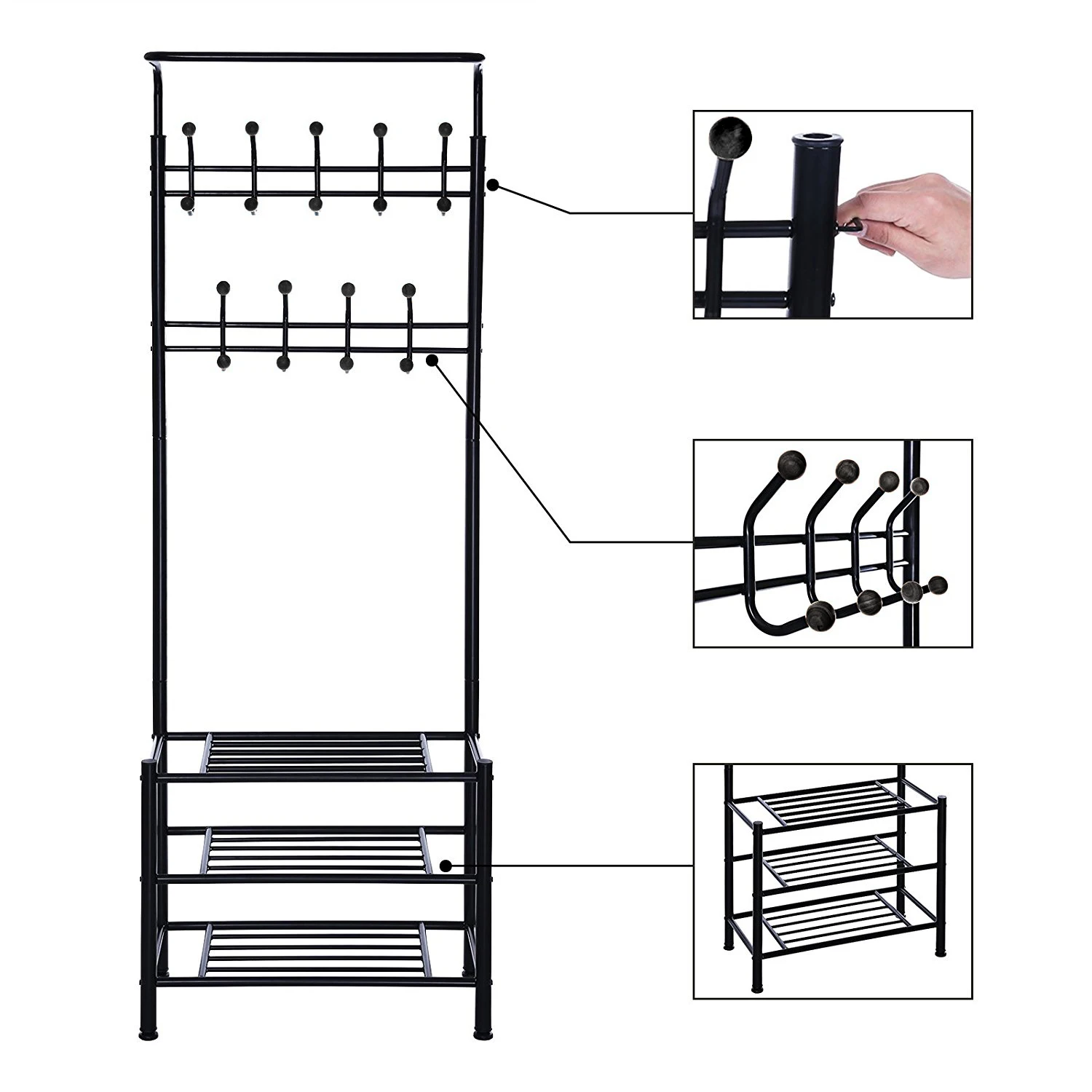 Billige Schuh Rack Schrank Schuh Veranstalter Regal für schuhe Hause Möbel Multifunktions Mantel Rack Bad Rack für Home HWC