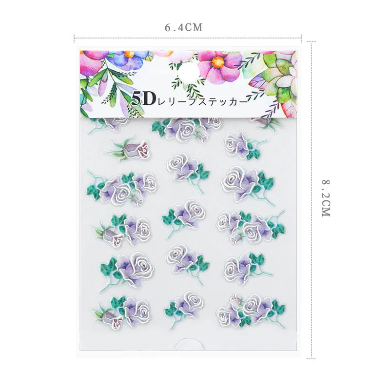 

Dropshipping 5D Engraved Nails Sticker Flower Template Decals Tool DIY Manicure Decor Tools SMJ