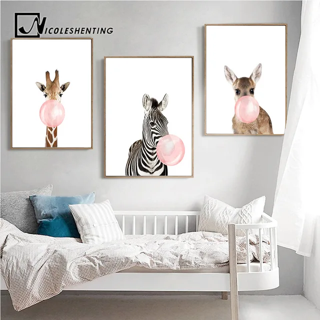Giraffe Zebra Animal Posters And Prints Canvas Art Painting Wall Giraffe Zebra Animal Posters And Prints Canvas Art Painting Wall Nursery Decorative Picture Nordic Style