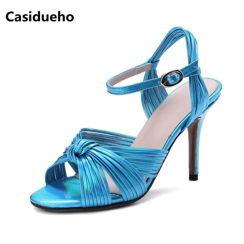 knot decor stiletto gladiator sandals