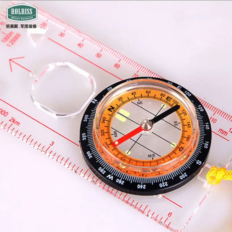 Rolriss Acrylic Transparent Outdoor Drive Map Measurement Compass
