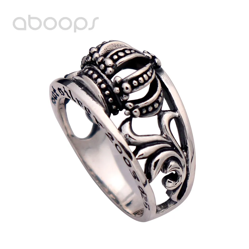 

Vintage Solid Real 925 Sterling Silver Hollow Crown Ring Jewelry for Men Size 8.5 10 10.5 Free Shipping