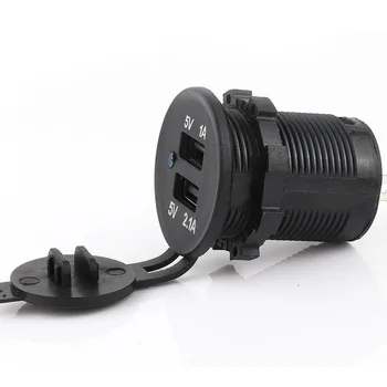 

Waterproof 12V Car /Motorcycle / RV/ Boat 2.1A Dual USB Car Mobile Phone Charger Modification Car Socket Charger Fast Charge