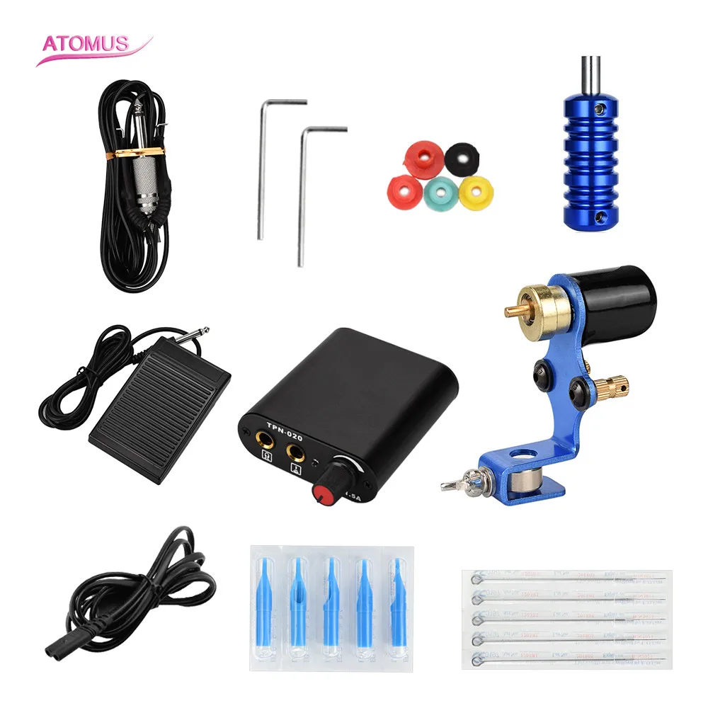 

Tattoo Machine Set Complete Tattoo Machine Kit Power Cord Clip Cord Foot Pedaltattoo Beginner Kits Permanent Makeup Tatuagem