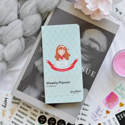 

Lovedoki Cute Girly Weekly Plan Notebook for Hobonichi Blank Grid Planner Organizer Efficiency Notepad gift school Stationery