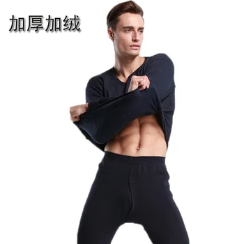 

2019 Autumn Winter Men Long Johns Thin Section Men's Thermal Underwear Sets Plus Size Warm O-Neck Thermal Undershirts Trousers