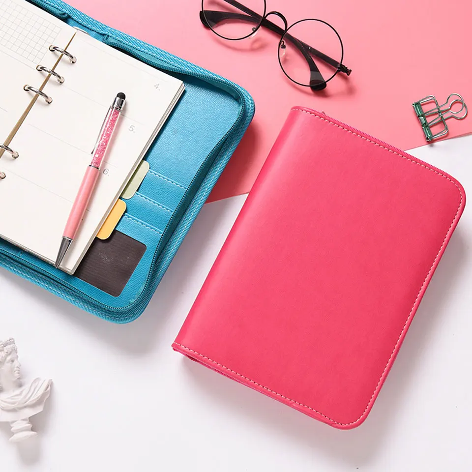 XianQin A6 Zipper Spiral leather Planner Travelers Noteboook Agenda