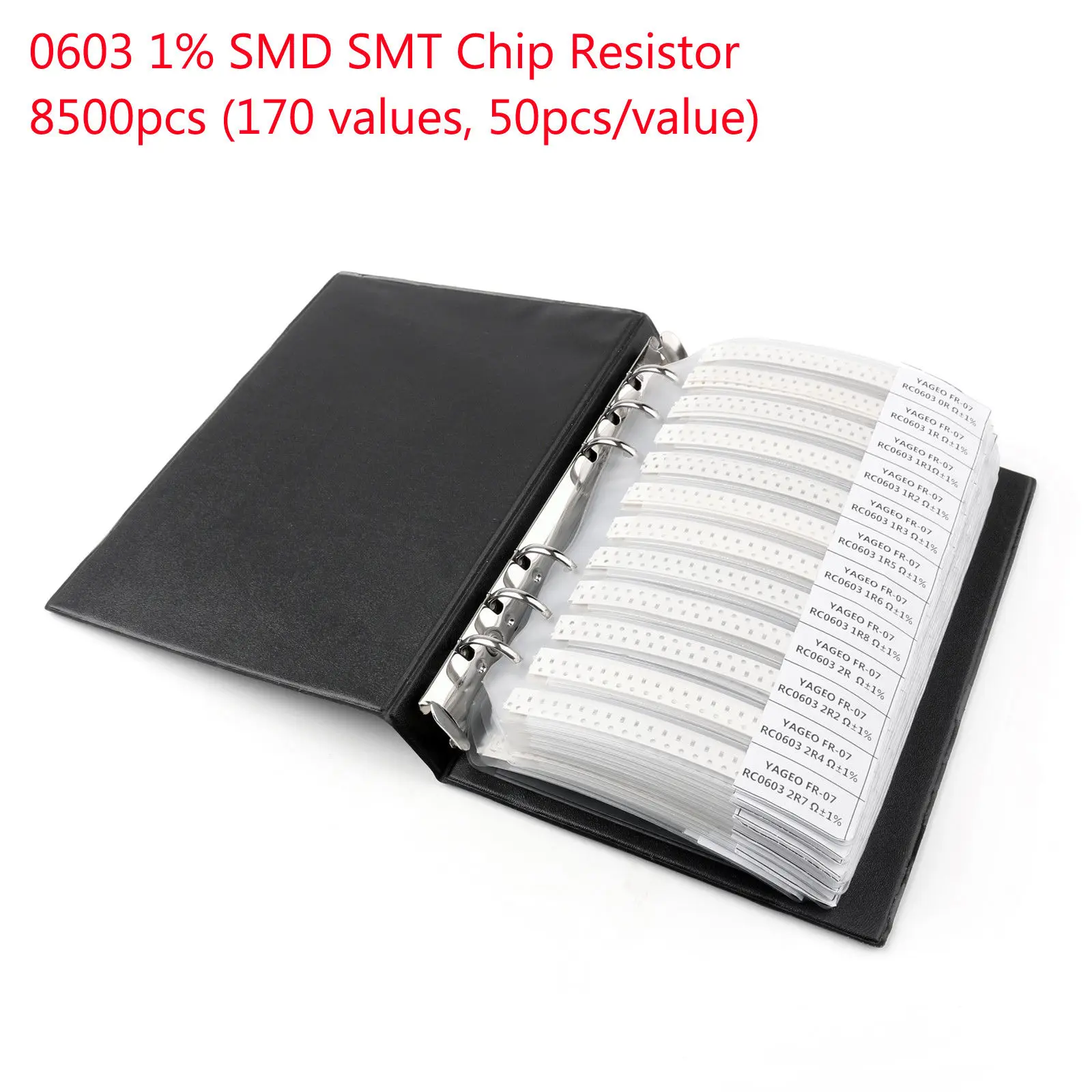 

1*Chip Resistor Sample Book 0201 0805 1206 0402 0603 1% SMD SMT Chip Resistor 170 Values Sample Book DIY 19*13*3cm