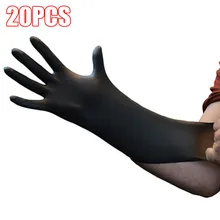 20 шт мягкие перчатки татуировщика черные Большие одноразовые латексные тату-перчатки для татуировки пулемет набор питания BNG