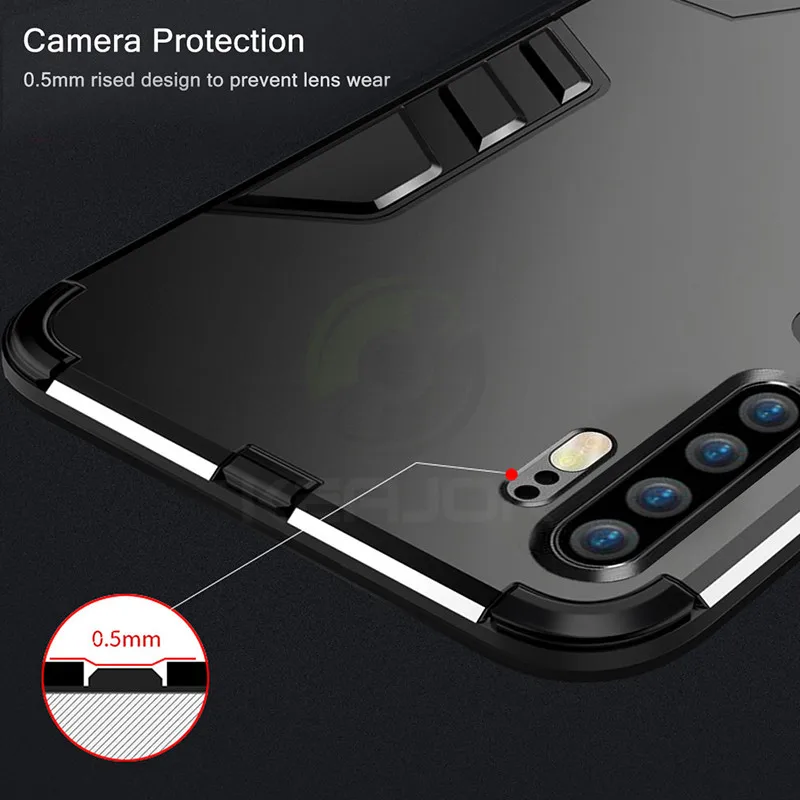 Keajor case For Huawei P30 Pro Case Shockproof TPU+PC Hard Plastic with Stand Dual Hybrid Back Cover For Huawei P30 P30 Lite